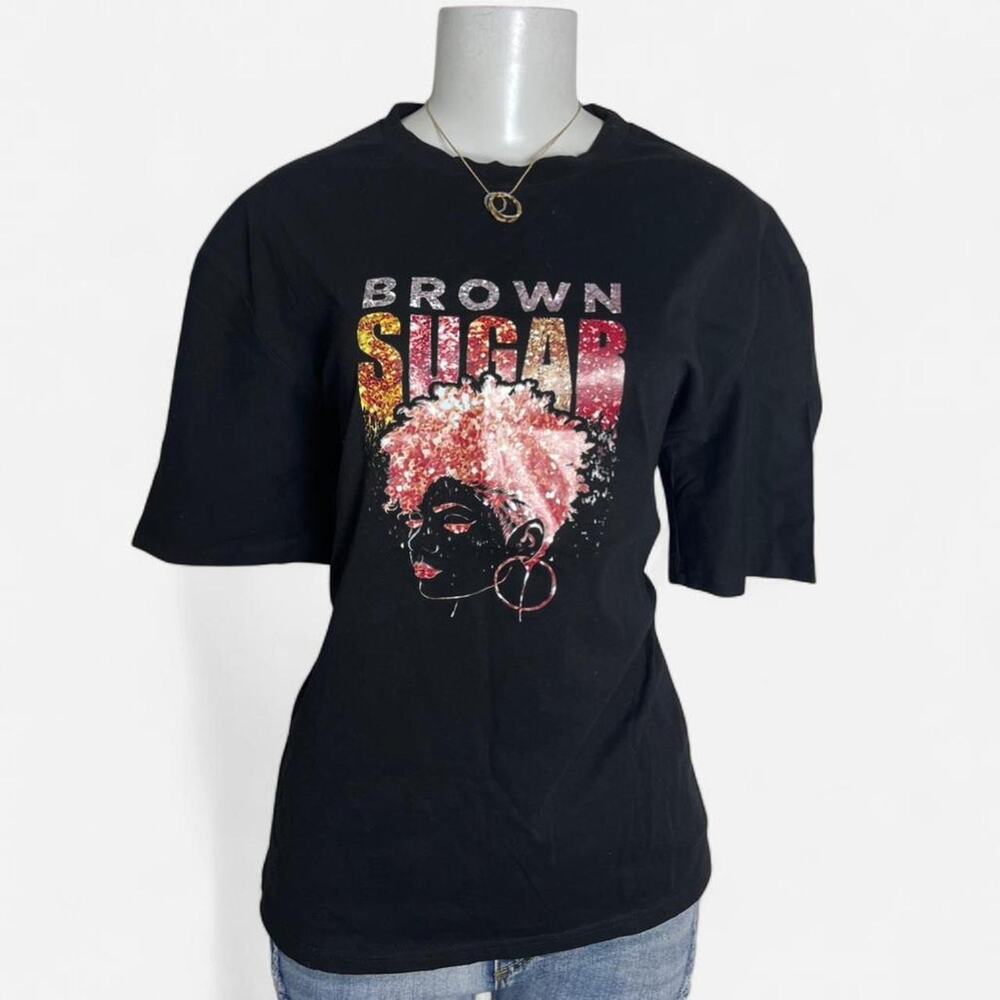 Black cotton graphic tee xl brown sugar black girl magic earthy boho brown